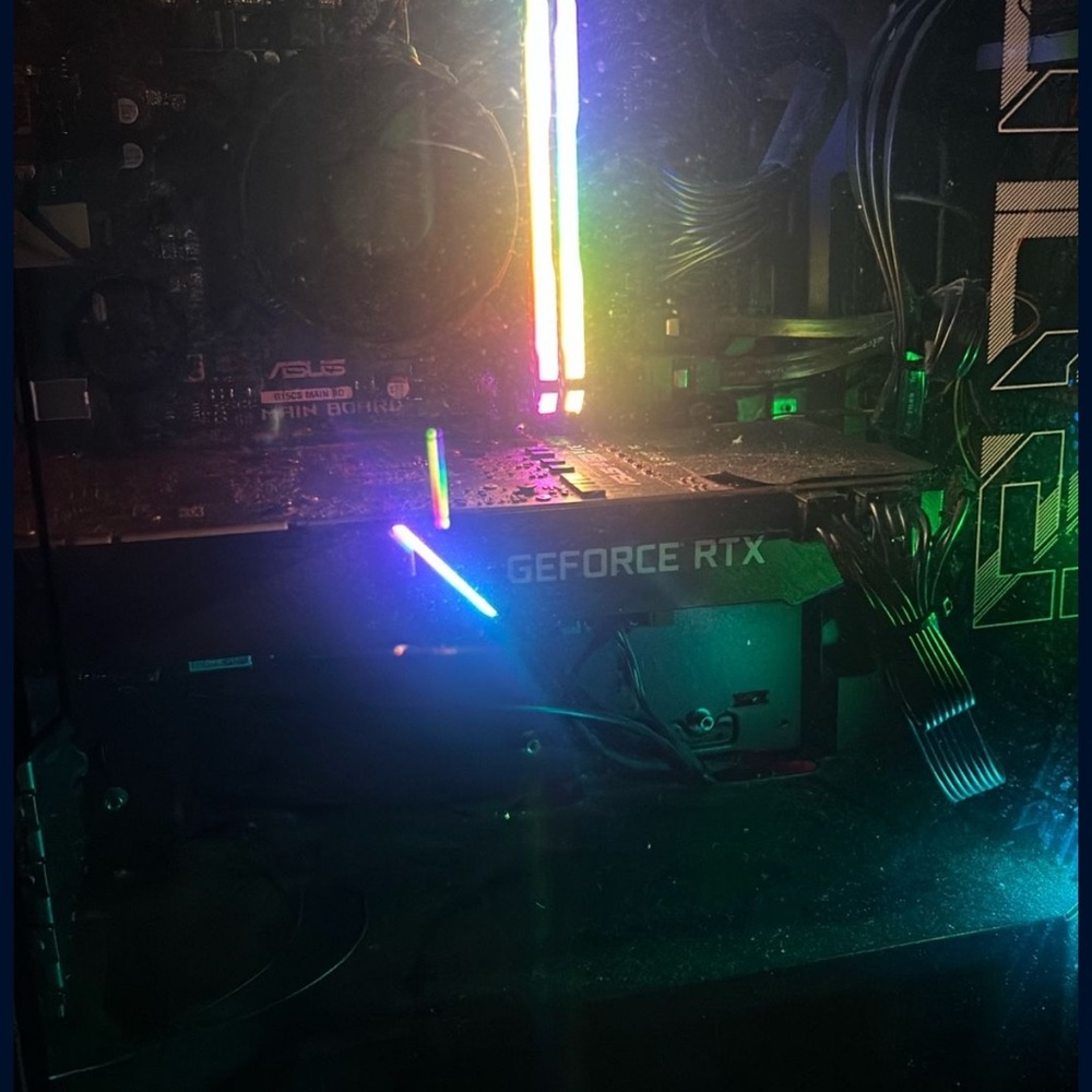 Microsoft Black Media Display with Neon Lighting